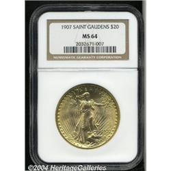 1907[$20] Arabic Numerals MS64 NGC.