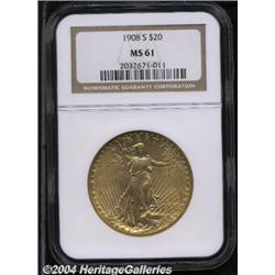 1908-S[$20] MS61 NGC.