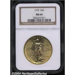 1910[$20] MS64 NGC.