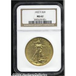 1922-S[$20] MS62 NGC.