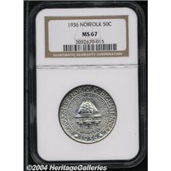1936[50C] Norfolk MS67 NGC.