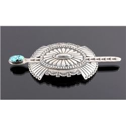 Navajo Sterling Silver Turquoise Hair Barrette