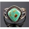 Image 1 : Signed Navajo Sterling Silver Turquoise Cuff