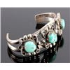 Image 7 : Navajo Sterling Silver and Turquoise Cuff
