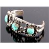 Image 8 : Navajo Sterling Silver and Turquoise Cuff