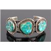 Image 1 : Signed Navajo Sterling Silver Turquoise Cuff