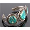 Image 3 : Signed Navajo Sterling Silver Turquoise Cuff