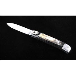 German Buffalo Horn Lever Lock Switchblade Knife