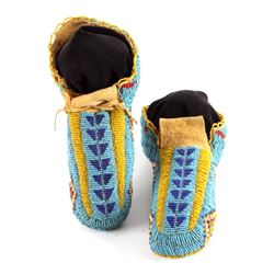 Lakota Sioux Fully Beaded Moccasins c. 1900