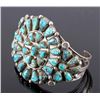 Image 3 : Navajo Sterling Silver Faceted Turquoise Cuff