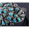 Image 4 : Navajo Sterling Silver Faceted Turquoise Cuff