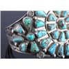 Image 5 : Navajo Sterling Silver Faceted Turquoise Cuff