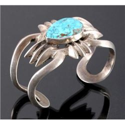 Navajo Sterling Silver Turquoise Cuff
