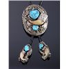 Image 1 : Navajo Sterling Silver Turquoise Claw Bolo Tie