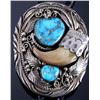 Image 2 : Navajo Sterling Silver Turquoise Claw Bolo Tie