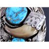 Image 3 : Navajo Sterling Silver Turquoise Claw Bolo Tie