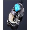 Image 7 : Navajo Sterling Silver Turquoise Claw Bolo Tie