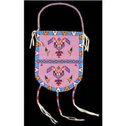 Lakota Sioux Indian Polychrome Beaded Flat Bag