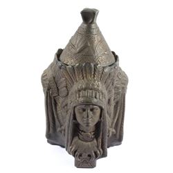 Native American Chief Earthenware Tobacco Humidor