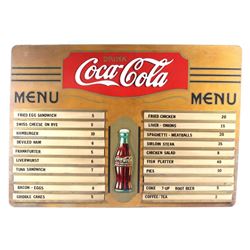 Vintage Coca-Cola Wooden Menu Board c. 1930's