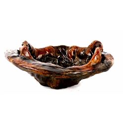Montana Galloping Horses High-Relief Pottery Bowl