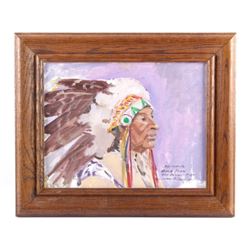 Original Mel Fillerup Oil on Board Indian Painting