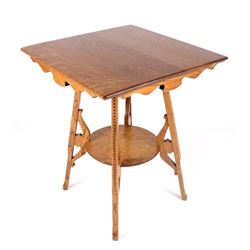 Early Quarter Sawn Oak Larry F. Nonnast Game Table