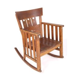 Early Original Mission Oak Rocking Chair