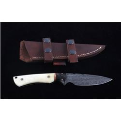 CFK Damascus Exotic Camel Bone Inlaid Horn Knife