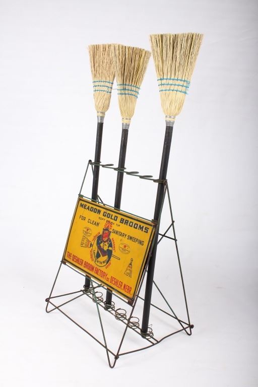 Rare Meadow Gold Brooms Deshler Broom Factory Rack