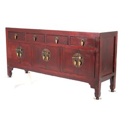 Antique Chinese Low Kang Locking Cabinet