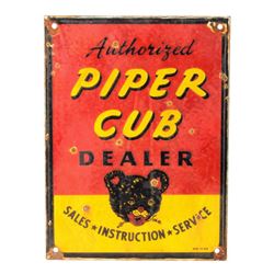 Piper Cub Dealer Porcelain Enamel Sign