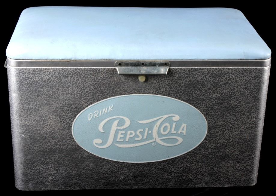 vintage aluminum pepsi cola cooler