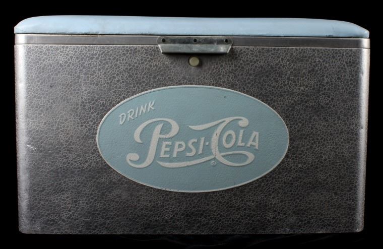 vintage aluminum pepsi cola cooler