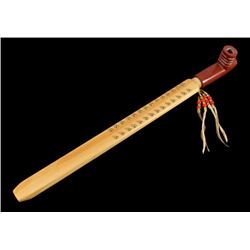 Signed Sioux Beaded & Carved Catlinite Pipe & Stem
