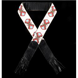 Crow Native American Fully Beaded Leather Sash