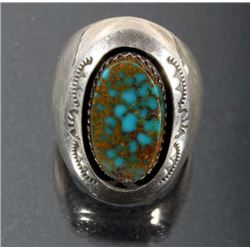 Teddy G. Navajo Pauite Turquoise & Silver Ring