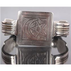 Hand Stamped Moon and Star Cuff