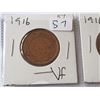 Image 2 : Set of 2 1916 Large Pennies