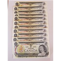 11-1973 UNC One Dollar Bills