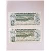Image 2 : 2-1973 UNC One Dollar Bills CSN