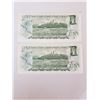 Image 2 : 2-UNC 1973 One Dollar Bills  CSN