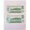 Image 2 : 2-UNC 1973 Replacement One Dollar Bills CSN