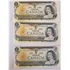 Image 1 : 3 UNC 1973 Replacement One Dollar Bills CSN