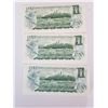 Image 2 : 3 UNC 1973 Replacement One Dollar Bills CSN