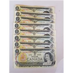 8- 1973 Replacement One Dollar Bills