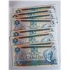 Image 1 : 8 UNC $5.00 Bills 1979