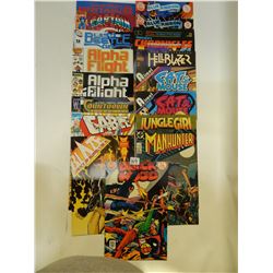 17 MISC COMICS/CAPTAIN BRITAIN/BLUE RIBBON/HELBLAZER/CTA MOUSE/JUNGLE GIRL/CAPTAIN AMERICA/ALPHA FIG