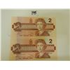 Image 2 : 2 CANADIAN 2$ BANK NOTES/ EGJ5670-598/EGJ5670-599