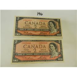 2 CANADIAN 2$ BANK NOTES